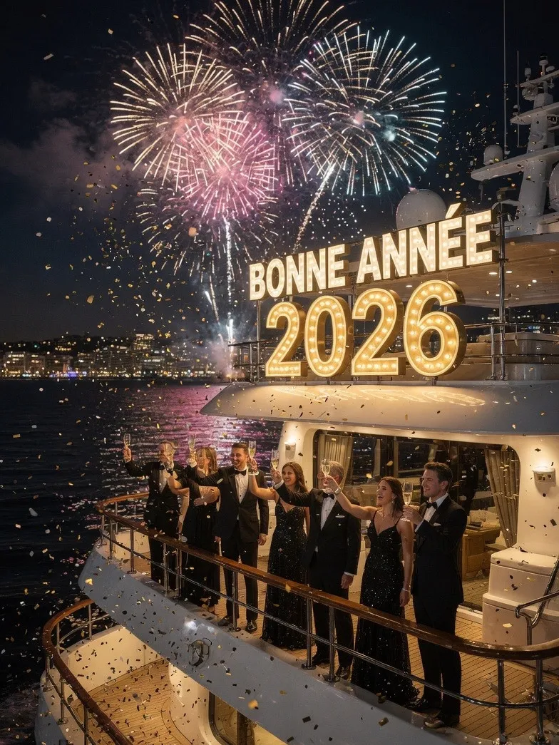 Réveillon à bord d'un yacht sur la Côte d'Azur